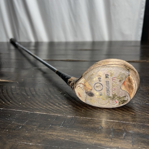 VTG Wilson Cup Defender #3 Wood Golf Club RH 894-16 Steel Shaft Retro Persimmon - Picture 1 of 6